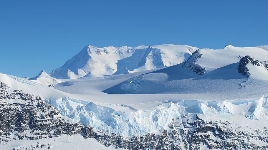 снежно, гора, дневное время, горный хребет Элсворт, Антарктида, снег, Лед, пейзаж, Южный полюс, Полярный