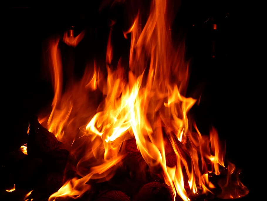 火, 直火, 残り火, 木材, 燃やす, 炎のfireの火, ロマンチック, ホット, ブレイズ, 燃焼