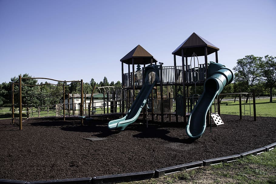 Parque infantil, Van Riper State Park, Michigan, fotos, diversão, domínio público, Estados Unidos, slide - Play Equipment, ao ar livre, ao ar livre Play Equipment