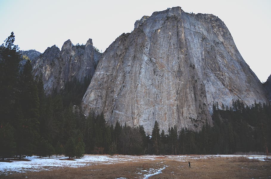 El capitan, Taman Nasional Yosemite, Gunung, dinding, besar-besaran, batu, tinggi, besar, vertikal, curam