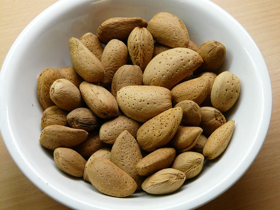 Almonds, Nuts, Shell, Food, Almond, Bowl, almond bowl, brown, nut - Food, close-up