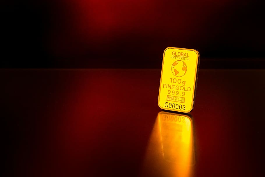 Barra de ouro de 100 g, dinheiro, barras de ouro, loja, ouro é dinheiro, loja de ouro, ouro, negócios, finanças, dourado