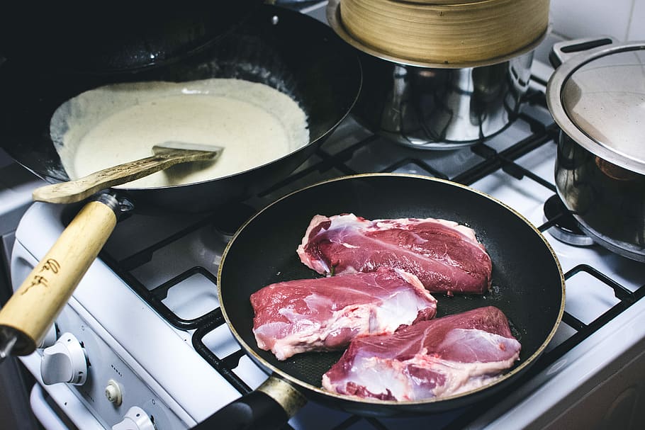 medium duck breast, Frying, medium, duck, breast, cooking, home, kitchen, kitchenware, meat