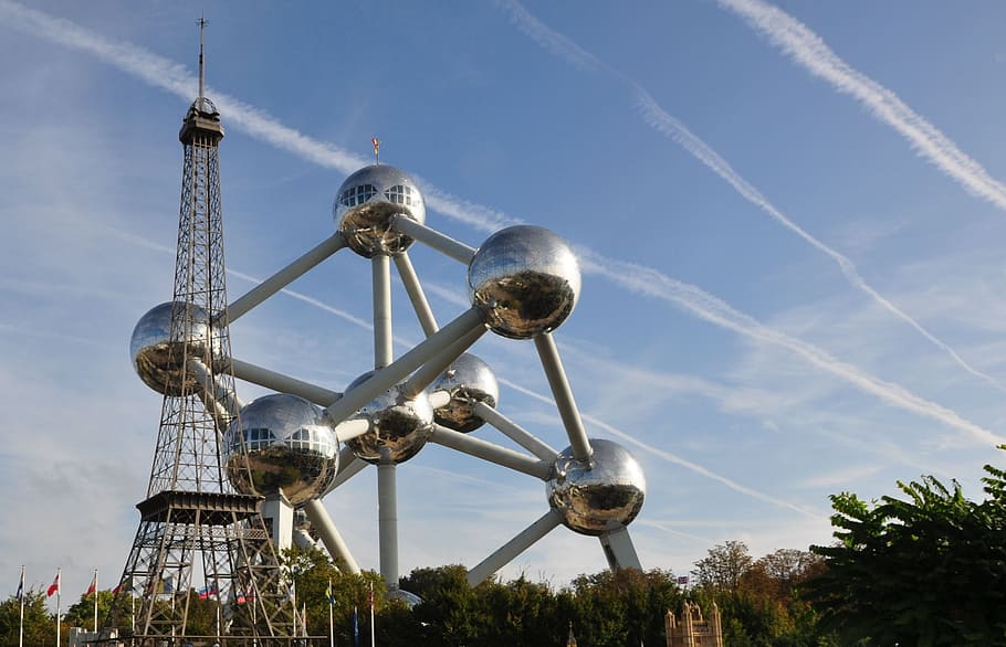 Brussels, Mini Europe, Menara Eiffel, apollónius, langit, tidak ada orang, industri, hari, industri minyak, di luar ruangan