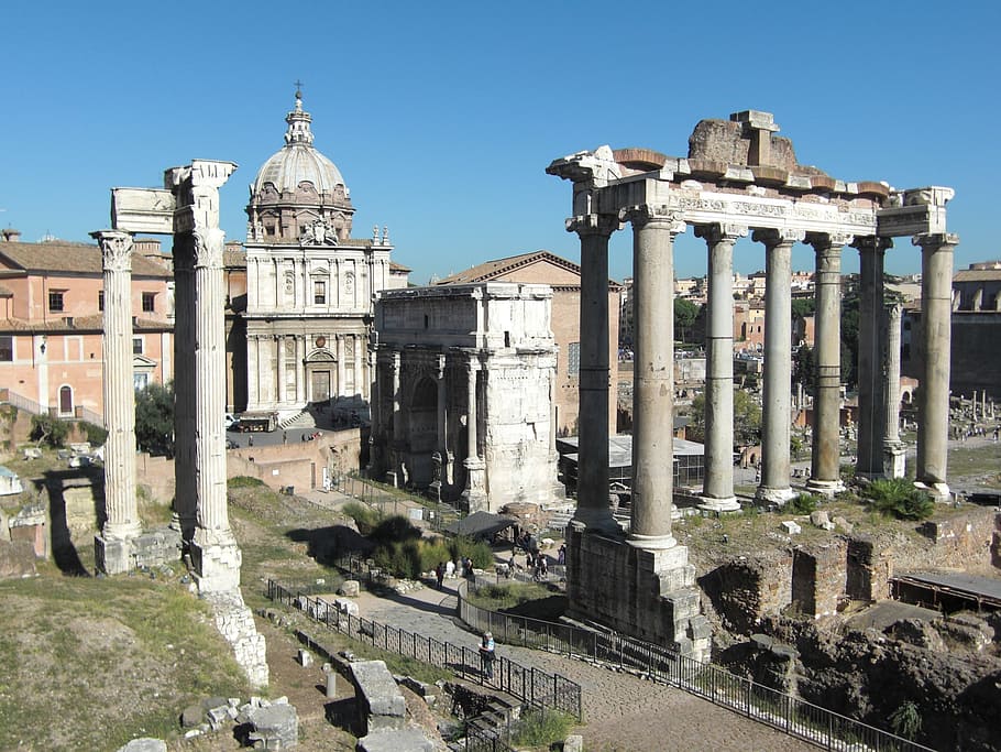 fórum, roma, itália, romano, foro romano, romanos, velho, arquitetura, historicamente, antiguidade