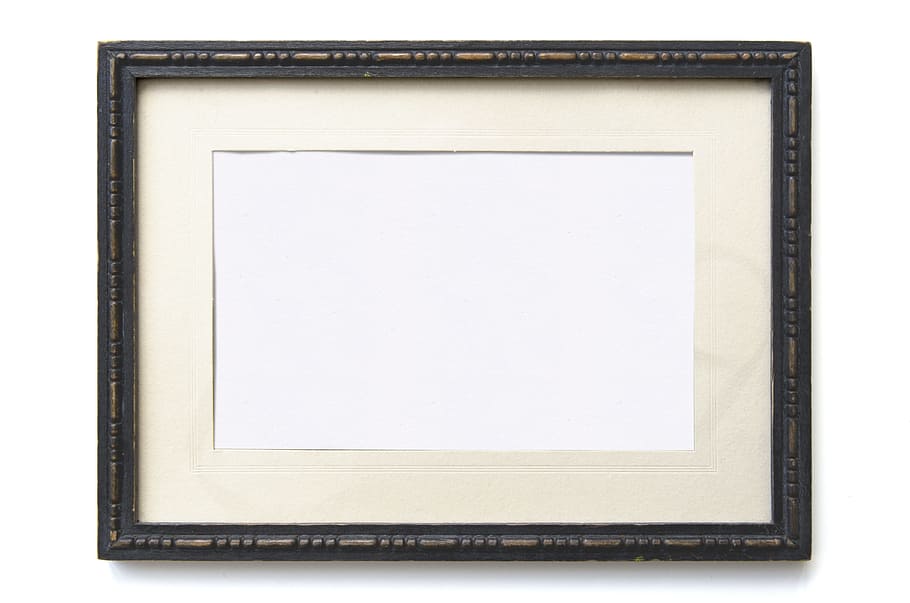 black, photo frame, white, surface, blank, frame, empty, design, border, retro