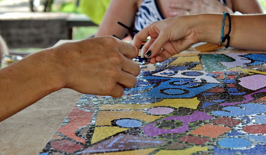 puzzle, hands, cooperation, together, piece, teamwork, human hand, hand, human body part, creativity