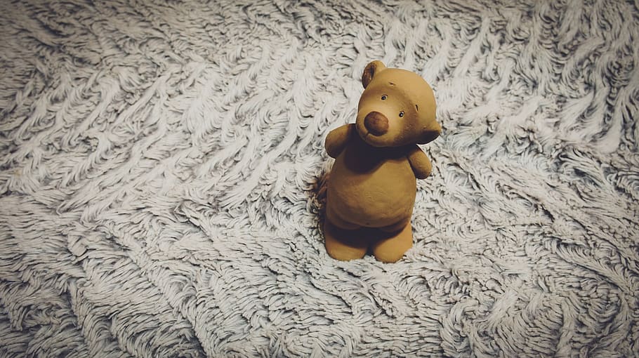 toy, bear, small, little, sweet, cute, representation, stuffed toy, art and craft, high angle view
