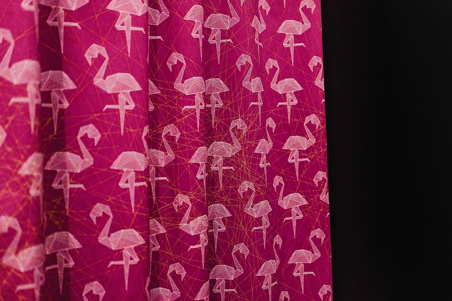 kain flamingo merah muda, Flamingo Merah Muda, Kain, merah muda, bahan, flamingo, latar belakang, pola, abstrak, merah