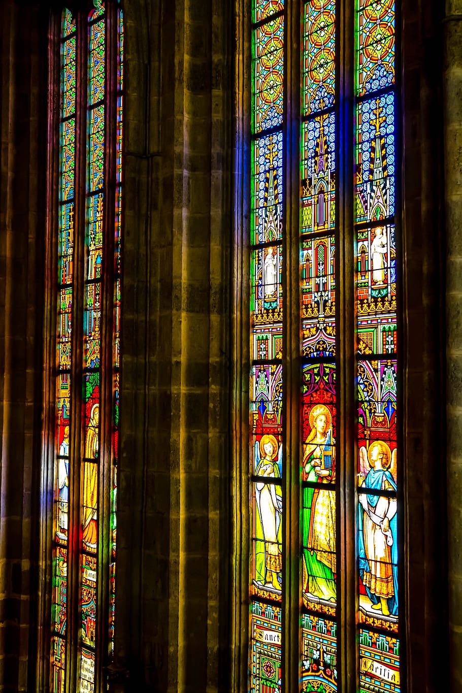 bratislava, press castle, slovakia, church, stained glass, architecture, danube, window, glass, middle ages