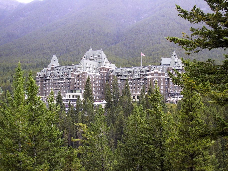 Hotel, Alberta, Banff, Canadá, Viagens, montanha, nascentes, recurso, luxo, destino