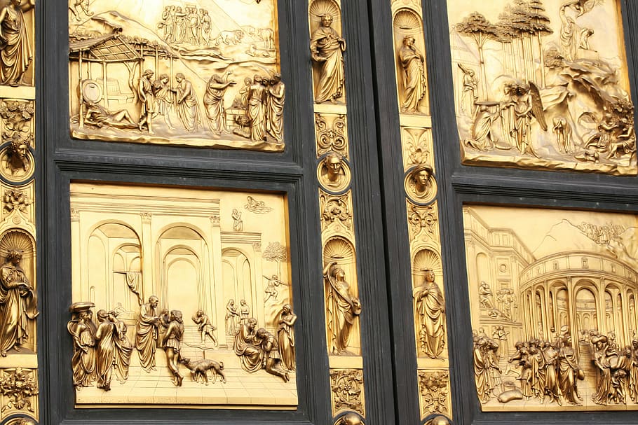 doors, italy, florence, colors, human representation, art and craft, craft, architecture, representation, built structure