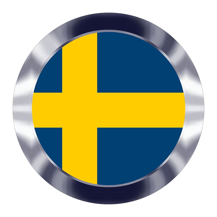 sweden, swedish, flag, scandinavia, geometric shape, shape, circle, sign, communication, blue