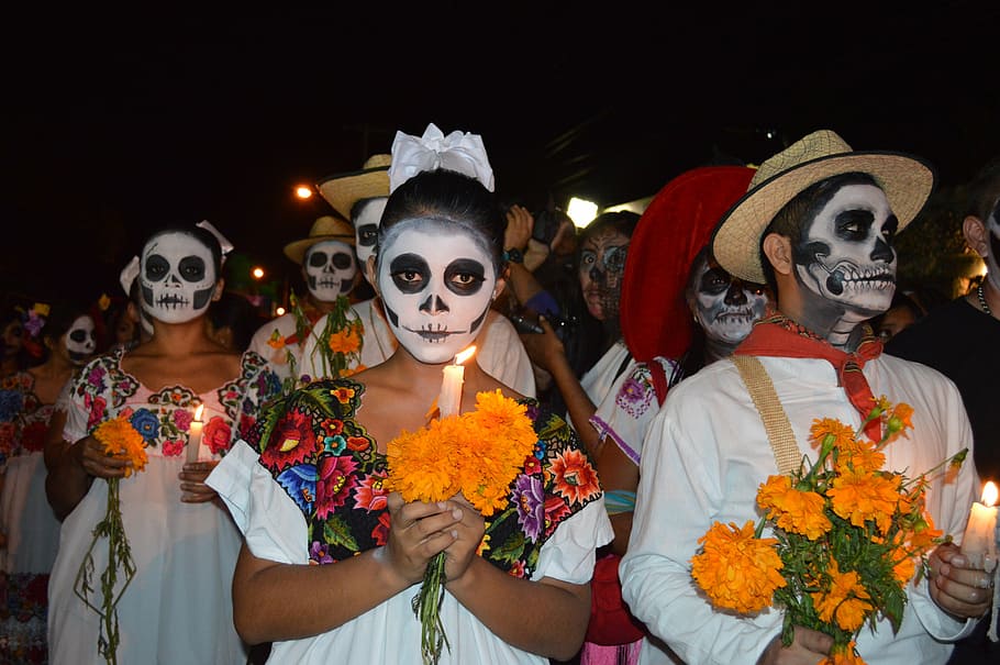 human, portray, way, dead, coco scene, day of the dead, mexico, skull, skeleton, popular festivals
