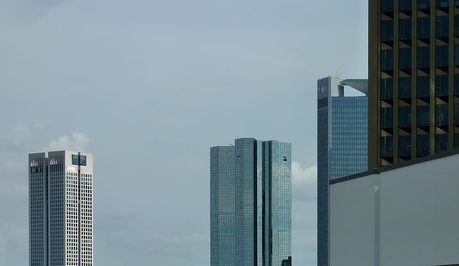 skyscraper, window, frankfurt, building, facade, architecture, glass, house, office building, high rise office building