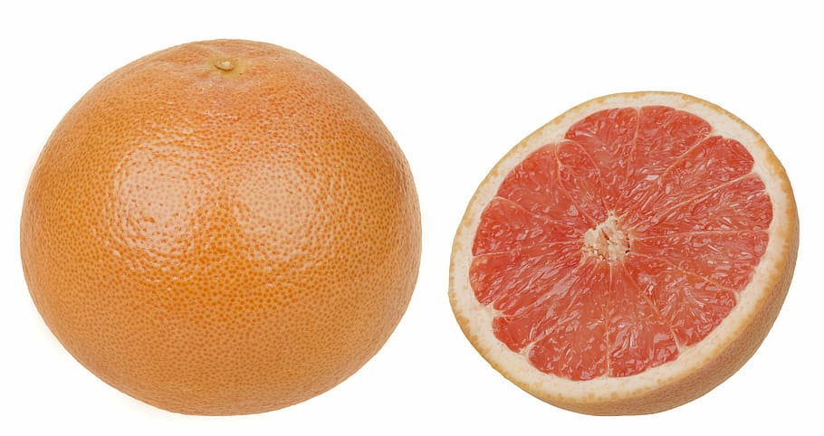 grapefruit, white, background, fruits, healthy, vitamins, eat, diet, whole, split