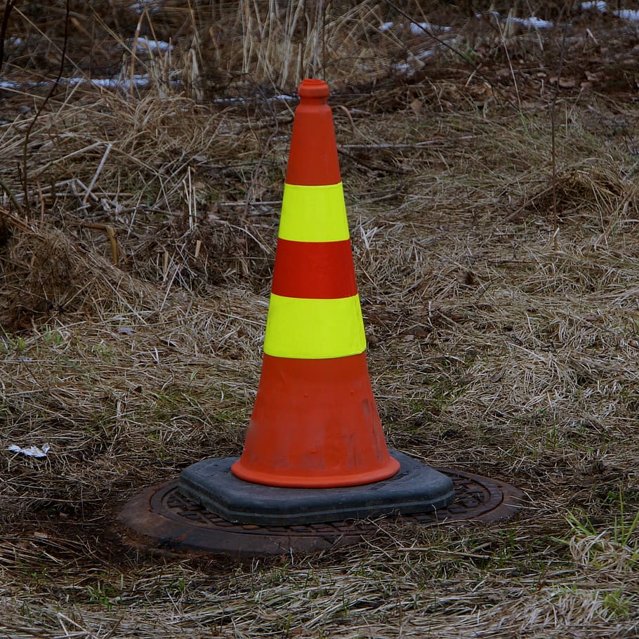 safety cone, cone, attention symbol, warn, dash, reflector, traffic cone, day, land, safety