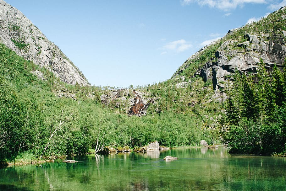 mountain river, norway, Mountain river, Norway, landscape, nature, water, mountain, outdoors, lake, summer