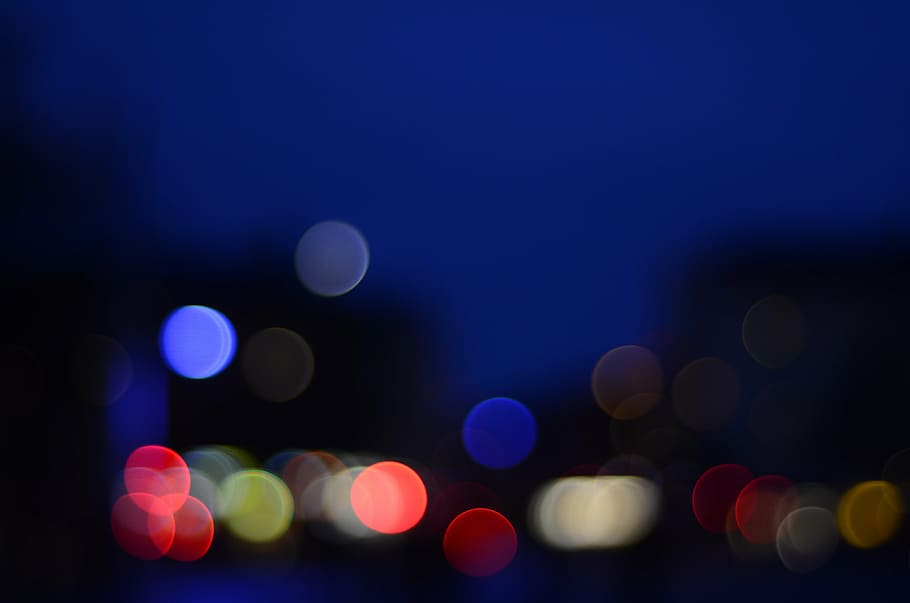 background, night, bokeh, blue, city, himmel, blur, illuminated, defocused, abstract