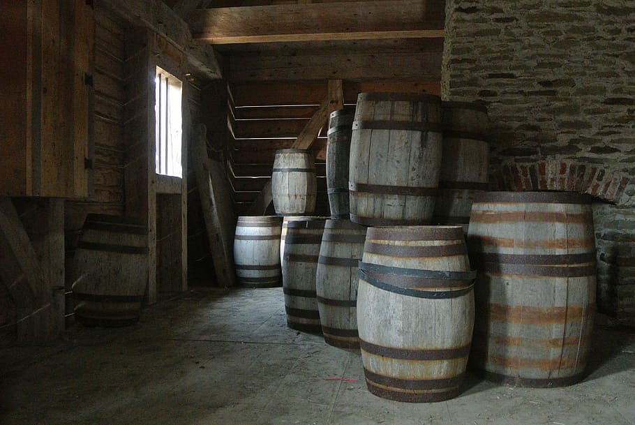 Antigo, Carvalho, Barris, Vintage, Rum, Madeira, barril, álcool, adega, madeira - Material