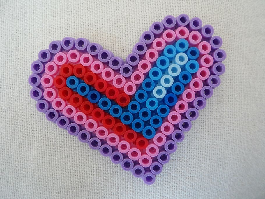 heart, mother's day, love, ironing beads, beads, child, do it yourself, homemade, colorful, symbol
