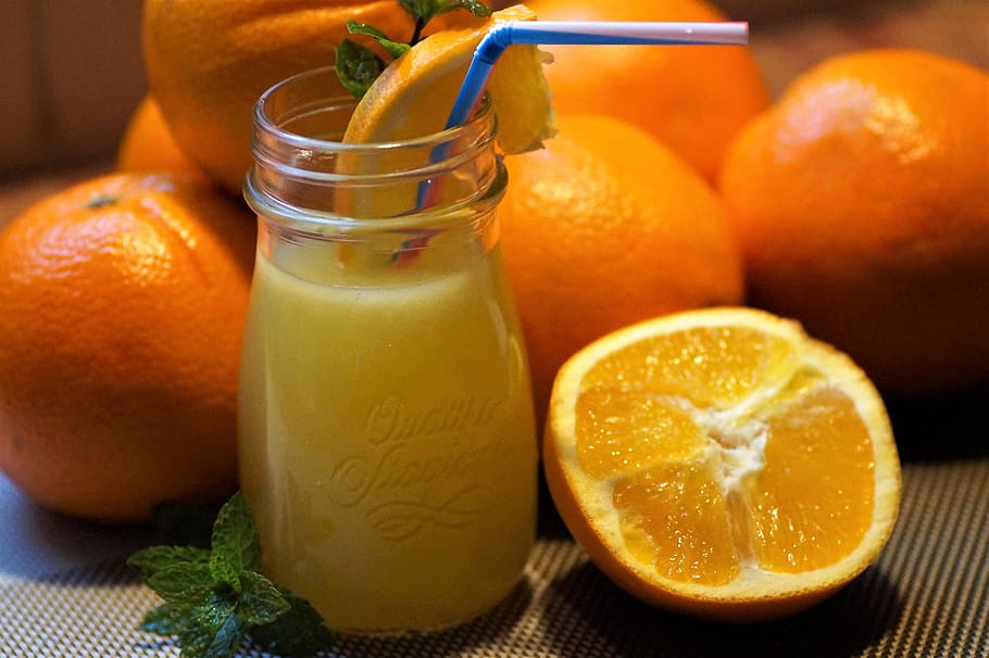 naranja, jugo de naranja, fresco, exprimido, jugo, la carne, feto, fruta, afrutado, saludable