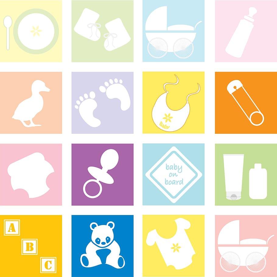 baby's items graphic, baby, elements, accessories, set, cute, baby vector, symbol, newborn, bottle
