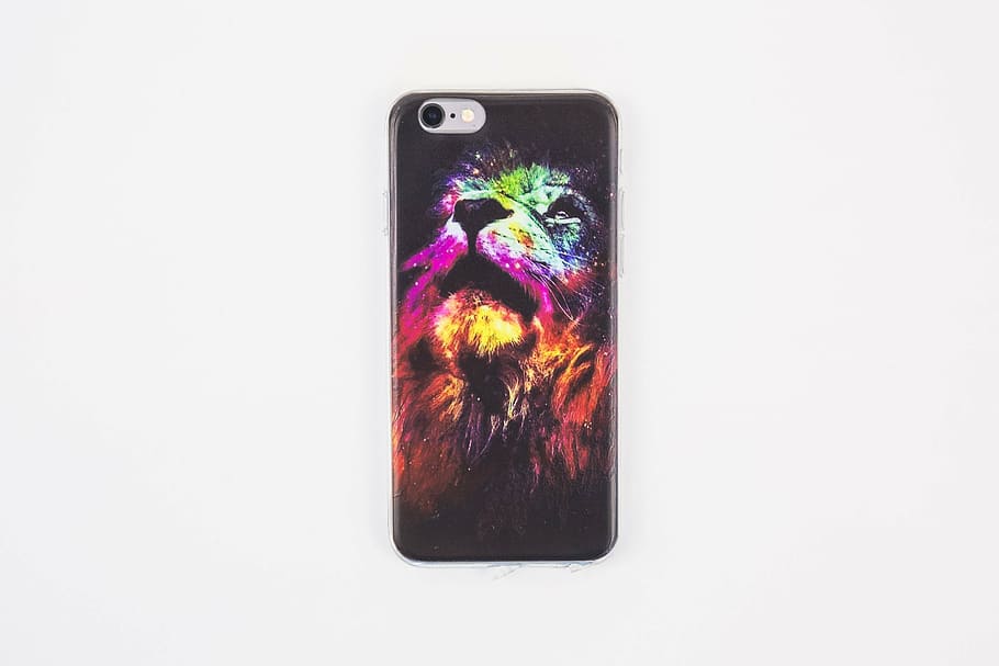 black, orange, purple, green, lion print iphone case, mobile, phone, case, accessories, gadget