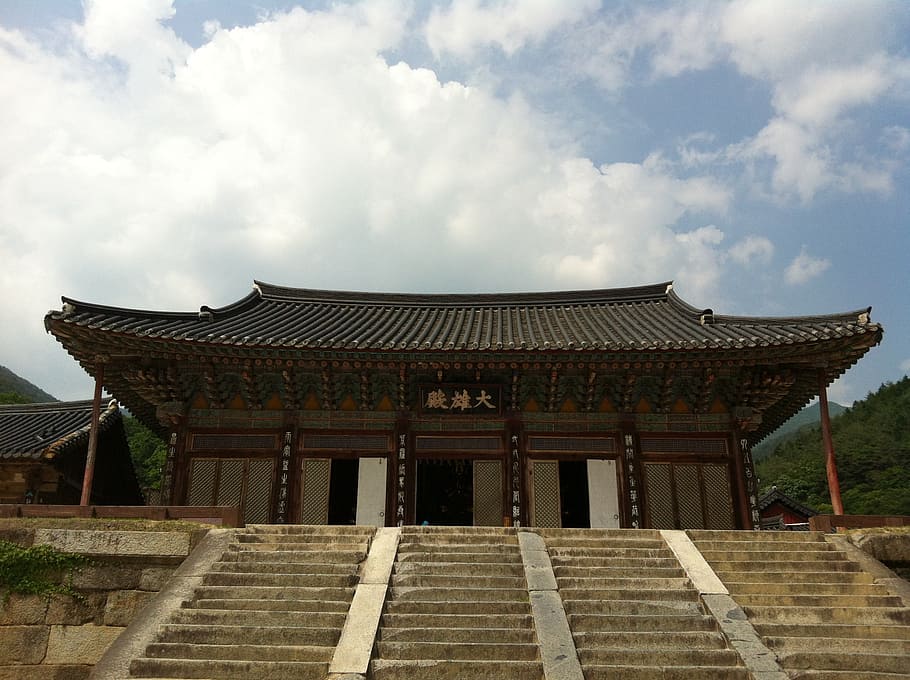 republic of korea, traditional, construction, built structure, architecture, sky, cloud - sky, building exterior, religion, place of worship