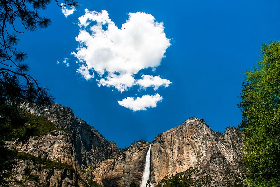 Yosemite, Love, Waterfall, Nature, Usa, park, california, national, america, rock