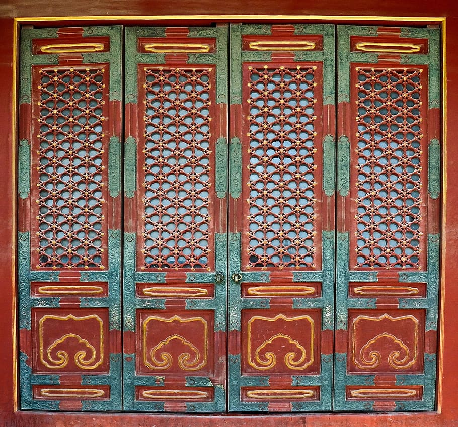 Pekin, Beijing, Forbidden City, Door, ornament, china, architecture, cultures, asia, decoration