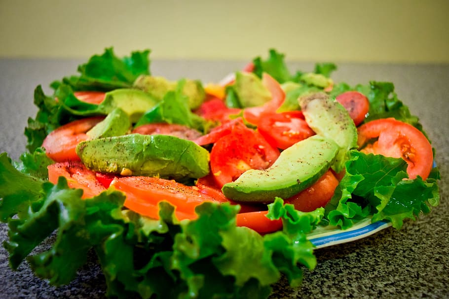 ensalada, aguacate, tomate, le bendiga, lechuga, saludable, verde, orgánico, huerta, alimentación saludable