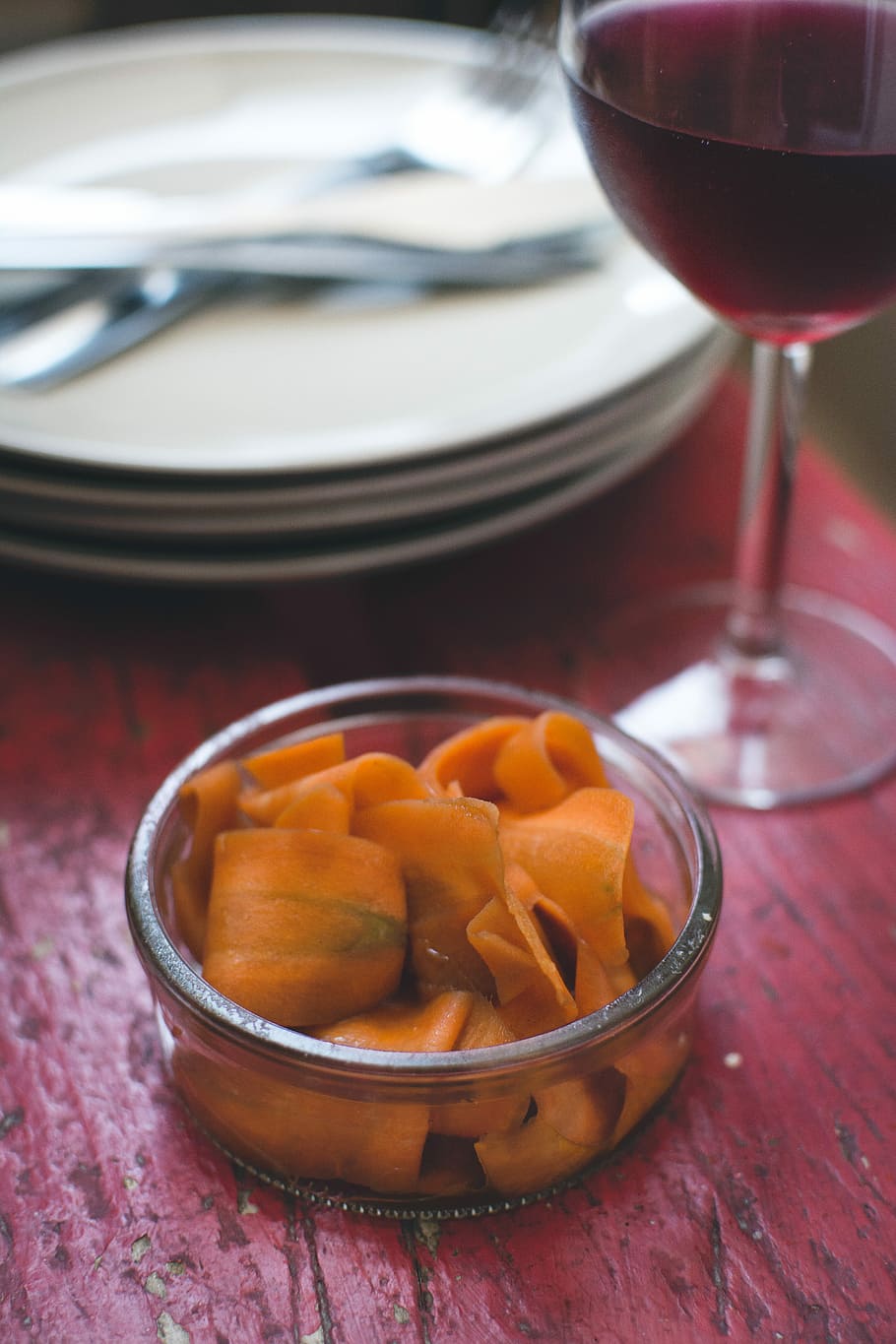 homemade carrot carpaccio, Homemade, carrot, carpaccio, close up, healthy, wine, food, alcohol, drinking Glass