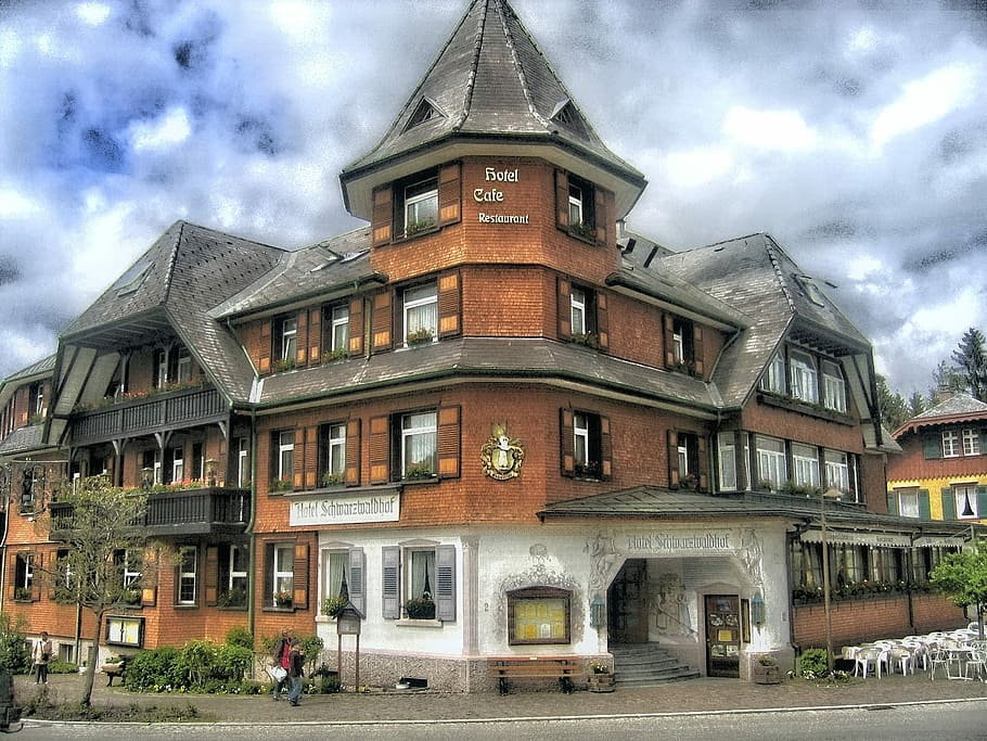 Home, Hotel, Black Forest, Germany, hinterzarten, construction, truss, building, village, restaurant