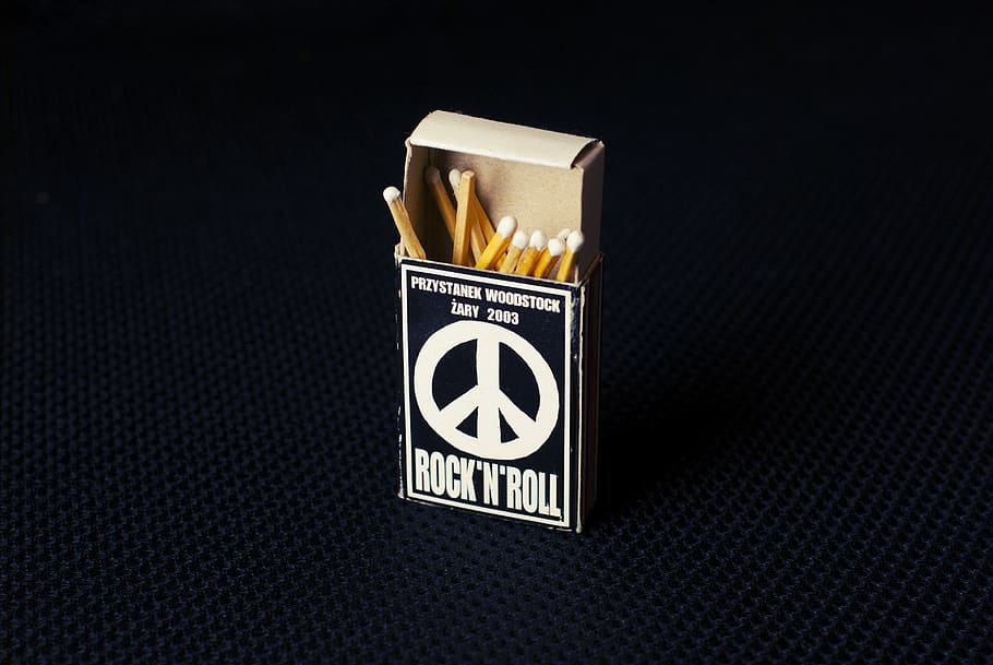 matches, objects, smoking, Woodstock, rock and roll, rock n' roll, vintage, oldschool, retro, box