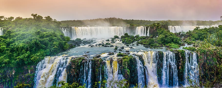 写真, 森, 体, 水, 滝, 風景, 自然, ブラジル, 熱帯の滝, イクアス