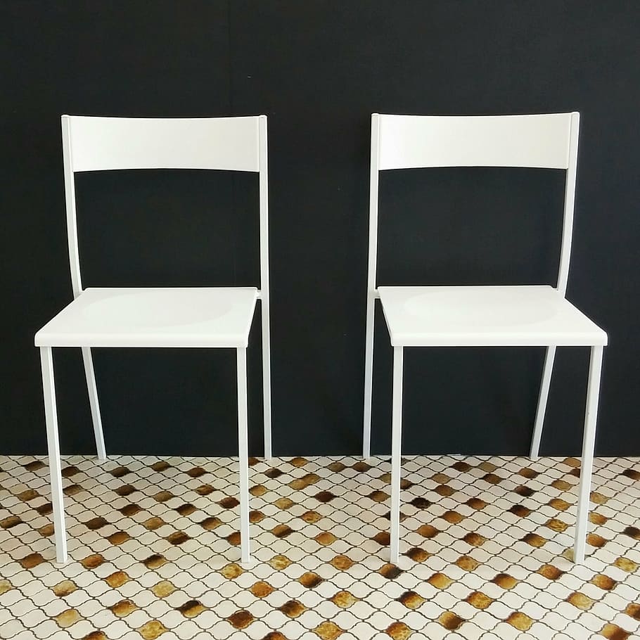 moderno, interior, sillas, blanco, muebles, asiento, silla, espacio de copia, color blanco, dos objetos