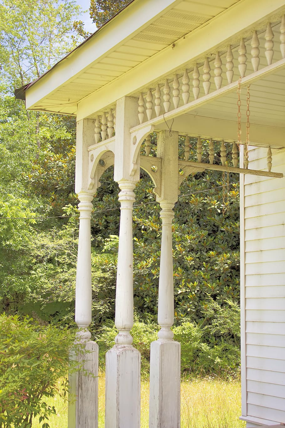 porch, porch railing, home, house, railing, architecture, front, residential, white, building