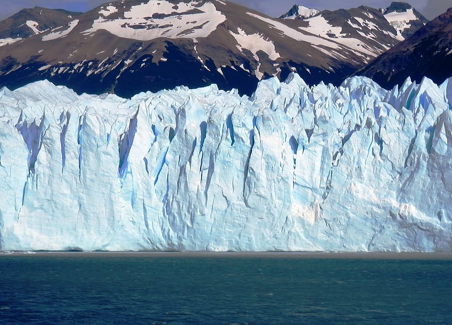 gletser es, siang hari, gletser, perito moreno, argentina, patagonia, amerika selatan, lanskap, salju, el calafate