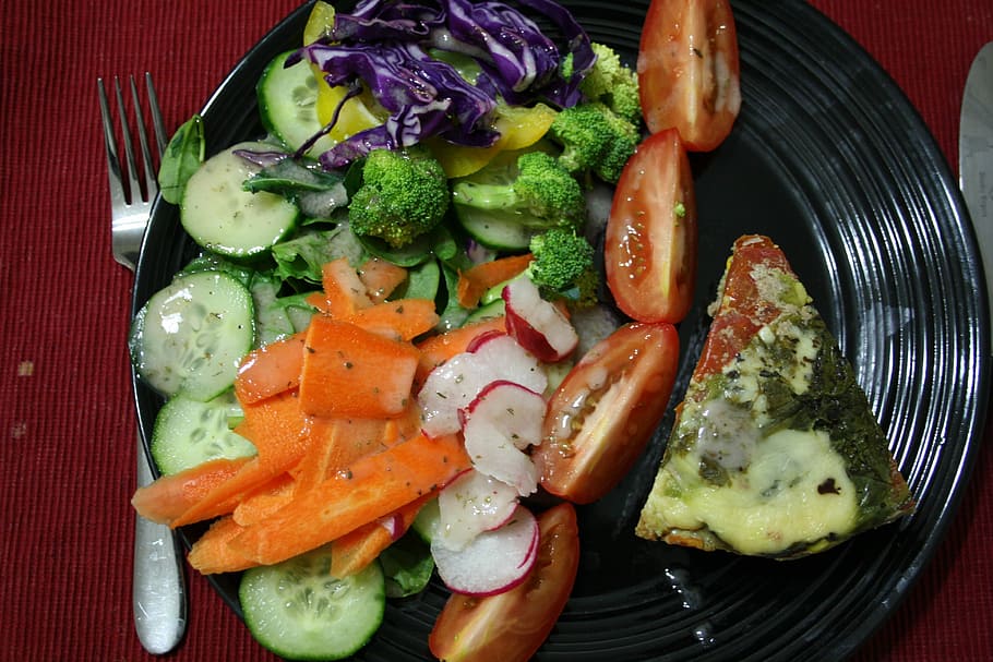 食品, 野菜, ダイエット, 健康, 栄養, 健康食品, 健康的な食事, キュウリ, トマト, 新鮮なベジタリアン