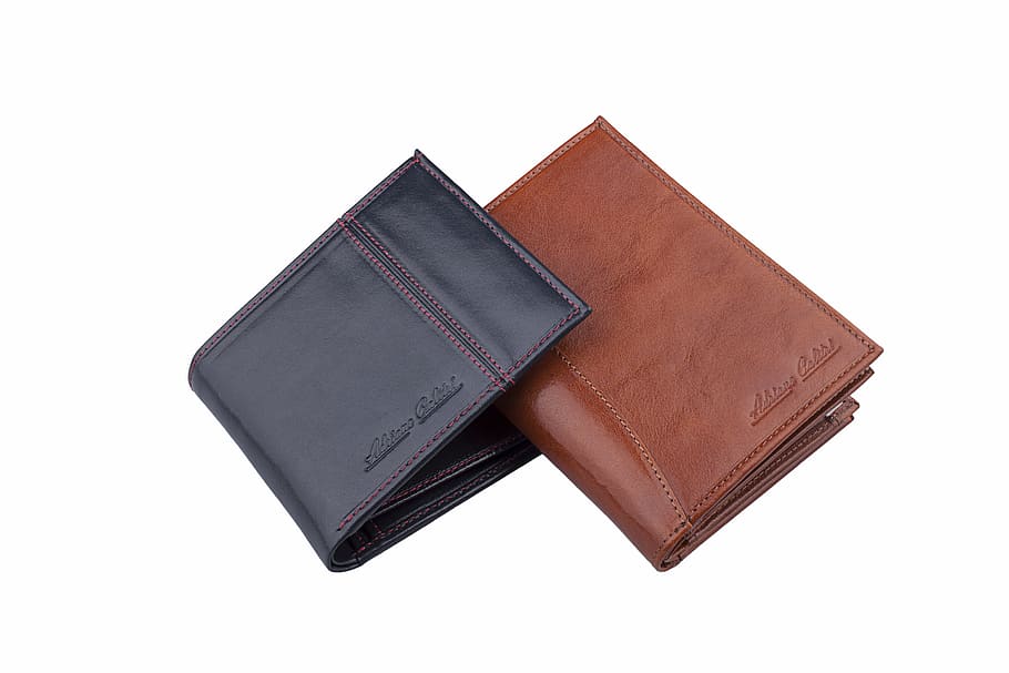 two, black, brown, leather bi-fold wallet, wallets, fashion, male, adrianocalitri, adrinocalitri, pl