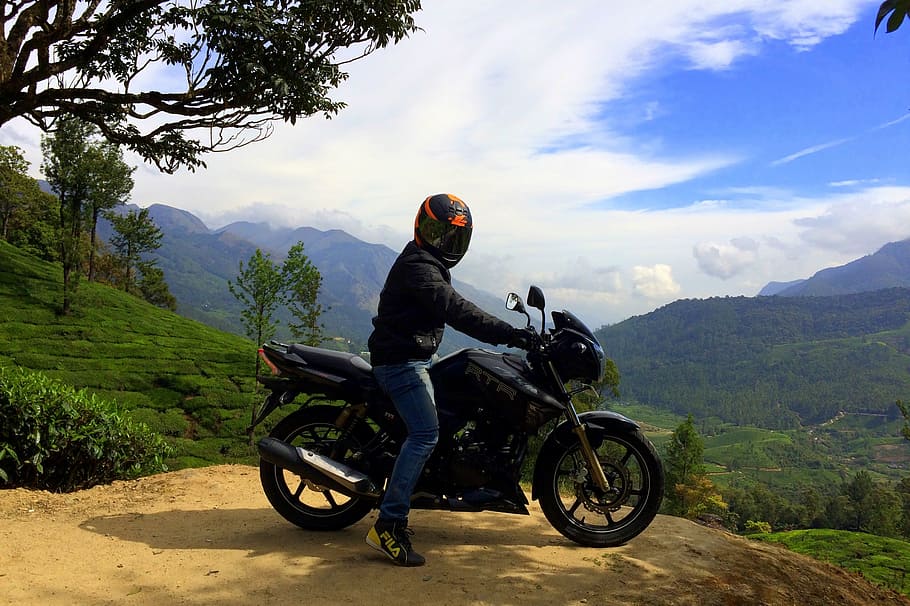 man, riding, motorcycle, bike, cliff, biker, tamilnadu, nature, healthy, natural