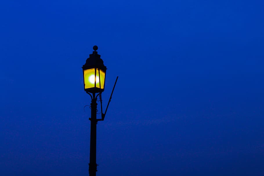street light, lamp, night, light, street, city, lantern, electric, lamppost, post
