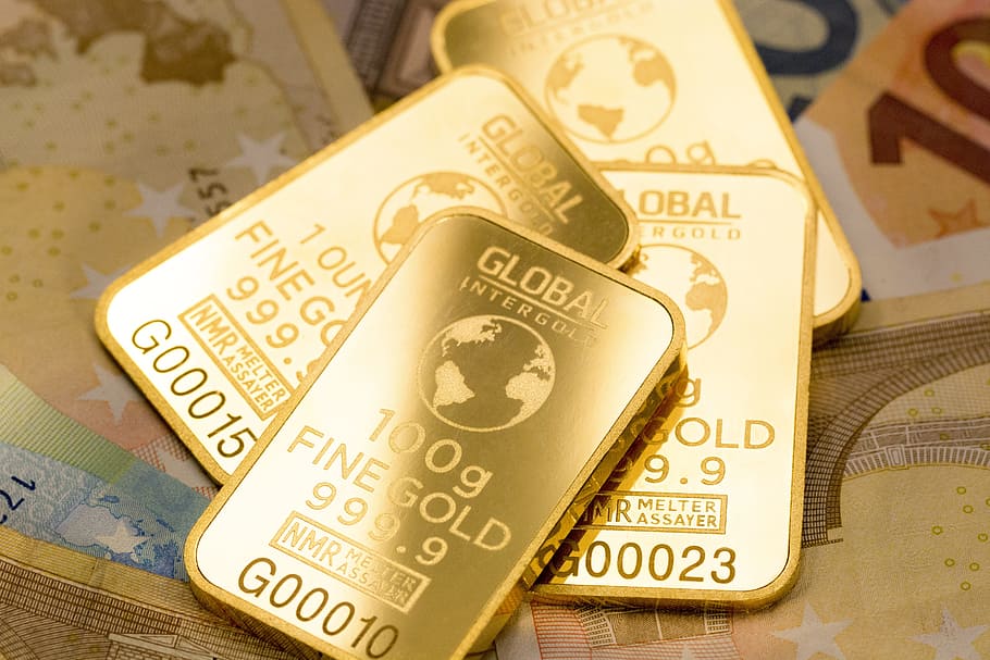 four, 100 grams, fine, Gold Bars, Shop, Money, gold shop, gold is money, business, funds