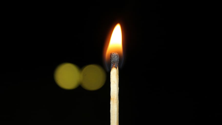 llama, alov, macro, quema, primer plano, fuego, fuego - fenómeno natural, calor - temperatura, interior, equipo de iluminación de fósforos