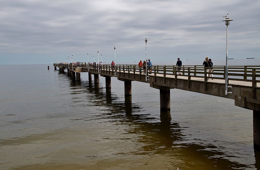pier, footbridge, sea, the baltic sea, beach, nature, jetty, wood - Material, water, summer