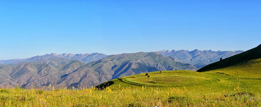green, field, mountains, Nature, Turkey, Landscape, landscapes nature, kaçkars, natural turkey, grassland