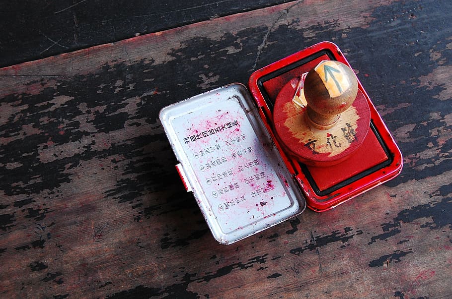 buffer, china, administration, print out, mark, stamp, high angle view, text, still life, table