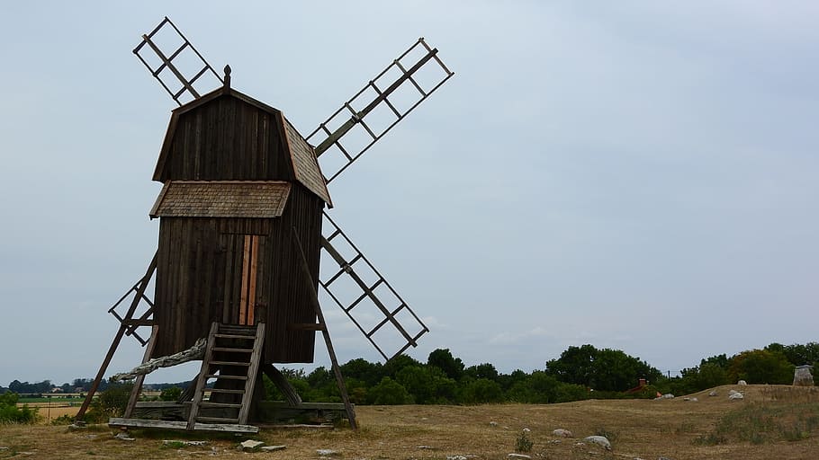 Mill, Landscape, Oland, Sweden, at the mill, windmill, rural Scene, agriculture, nature, farm