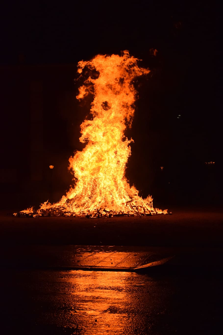 火, 床, 夜間, パーティー, レナ, 薪の燃焼, 炎, 花火, お祝い, 火-自然現象